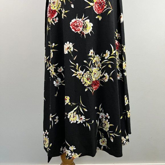 NWT FOURTEENTH PLACE Black Tropical Floral Sleeveless Dress (M) - Picture 7 of 9